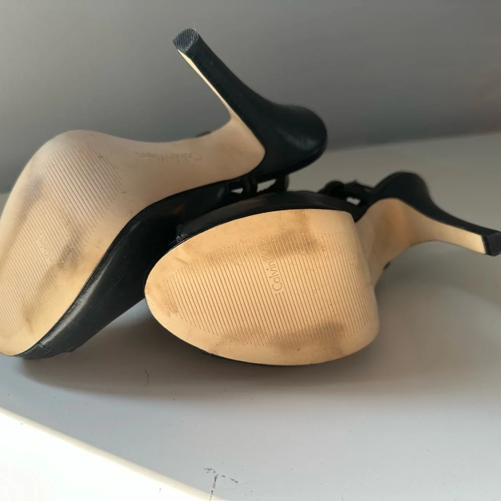 Calvin Klein Black Peep-toe High Heel Juliana 6.5 - Picture 4 of 8